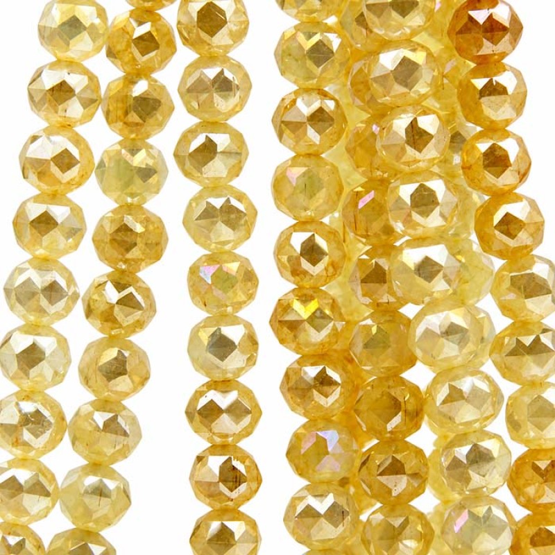 Cristalli diamond cut 8 mm A/B gialli filo 40 cm Cristalli diamond cut 8 mm A/B gialli filo 40 cm