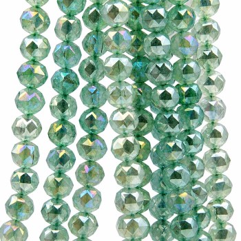 Cristalli diamond cut 8 mm A/B acquamarina filo 40 cm Cristalli diamond cut 8 mm A/B acquamarina filo 40 cm