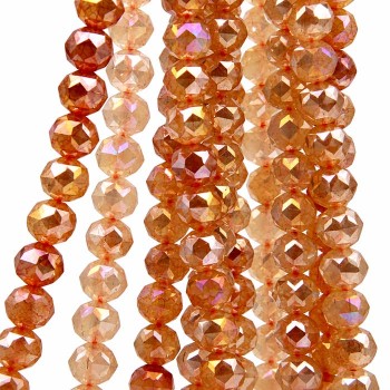 Cristalli diamond cut 8 mm A/B orange filo 40 cm Cristalli diamond cut 8 mm A/B orange filo 40 cm