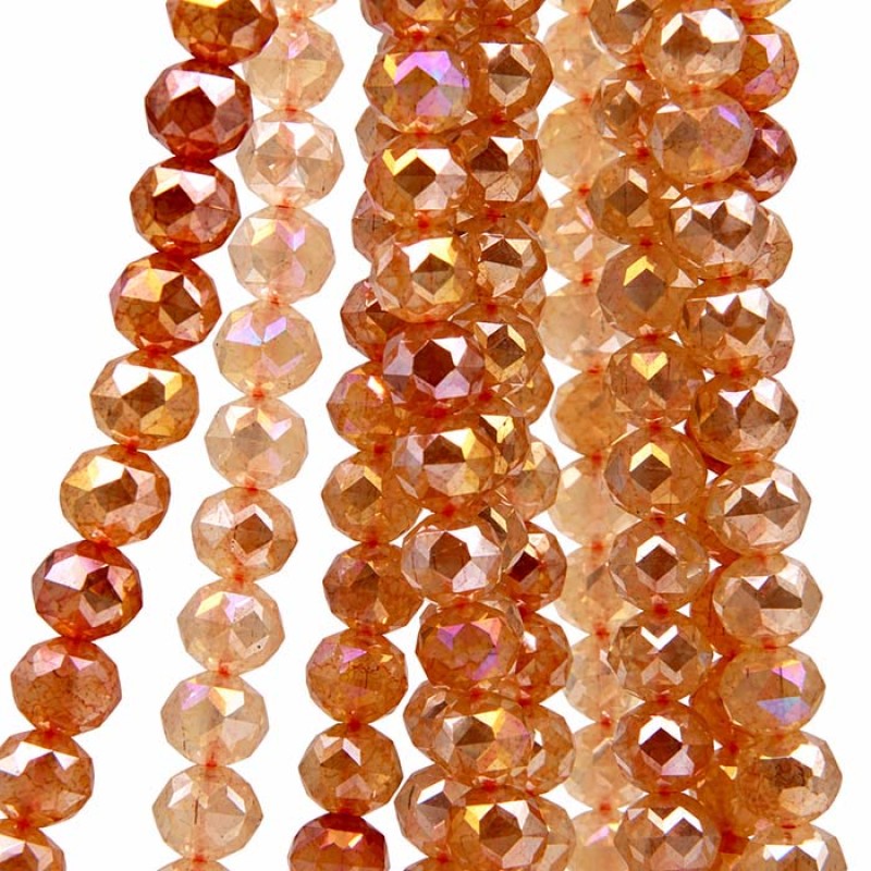 Cristalli diamond cut 8 mm A/B orange filo 40 cm Cristalli diamond cut 8 mm A/B orange filo 40 cm