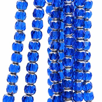 Cristalli silver edge sfac. 8 mm azzurro filo 40 cm