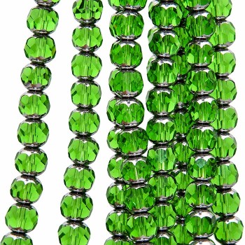 Cristalli silver edge sfac. 8 mm verde chiaro filo 40 cm