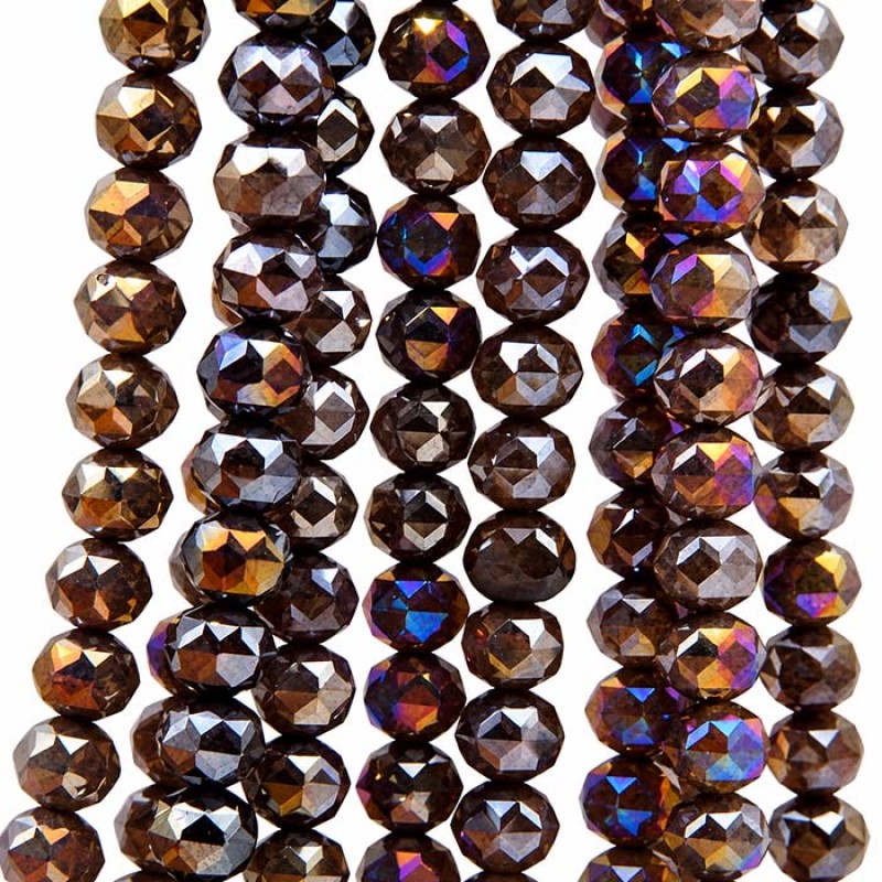 Cristalli diamond cut 8 mm A/B dark grey filo 40 cm Cristalli diamond cut 8 mm A/B dark grey filo 40 cm