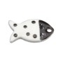 Charms acciaio pesciolino smaltato nero 15.5x8.5 mm conf. 2 pz