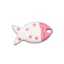 Charms acciaio pesciolino smaltato rosa 15.5x8.5 mm conf. 2 pz