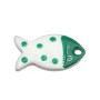 Charms acciaio pesciolino smaltato verde 15.5x8.5 mm conf. 2 pz