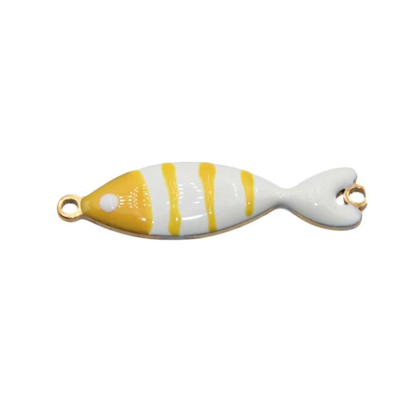 Connettore Pesciolino acciaio smaltato bianco 25x6 mm conf. 1 pz (pesc-4e15) - pietreeminuterie.com