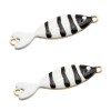 Connettore Pesciolino acciaio smaltato bianco e nero 25x6 mm conf. 1 pz (pesc-5f25) - pietreeminuterie.com