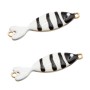 Connettore Pesciolino acciaio smaltato bianco e nero 25x6 mm conf. 1 pz