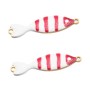 Connettore Pesciolino acciaio smaltato bianco e rosso 25x6 mm conf. 1 pz
