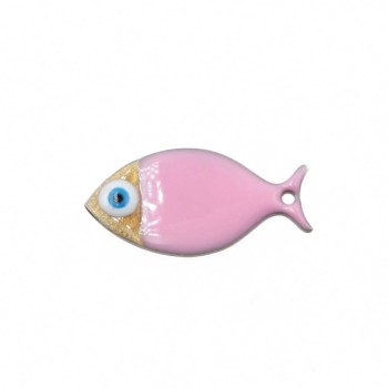 Pesciolino acciaio smaltato rosa oro 24.5x12 mm conf. 1 pz