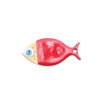 Pesciolino acciaio smaltato rosso oro 24.5x12 mm conf. 1 p