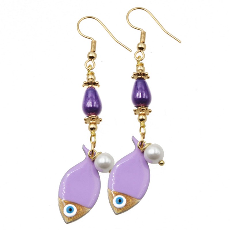 Pesciolino acciaio smaltato blu oro 24.5x12 mm conf. 1 pz (pesc-4e14) - pietreeminuterie.com