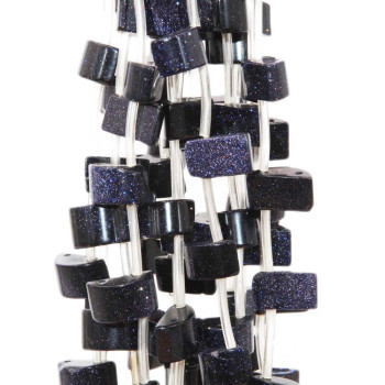 Pietra del sole blu 14x6 mm doppio foro filo 40 cm