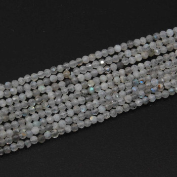 Pietre dure labradorite tonda schiacciate 2 mm sfacc. filo 40 cm