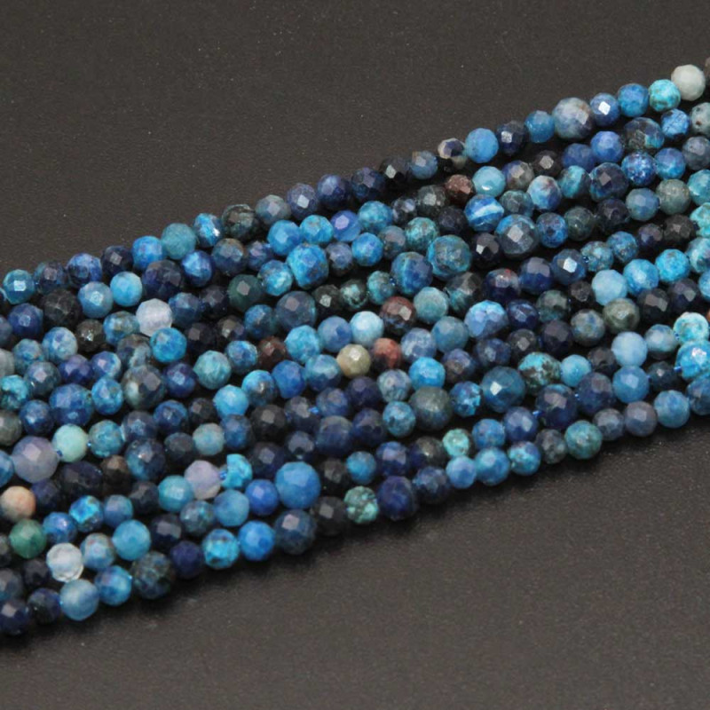 Pietre dure sodalite tonda schiacciata sfacc. 2 mm filo 40 cm (sod-2mm) - pietreeminuterie.com