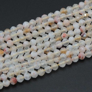 Pietre dure quarzo citrino ronde schiacciate 3.5 mm filo 40 cm