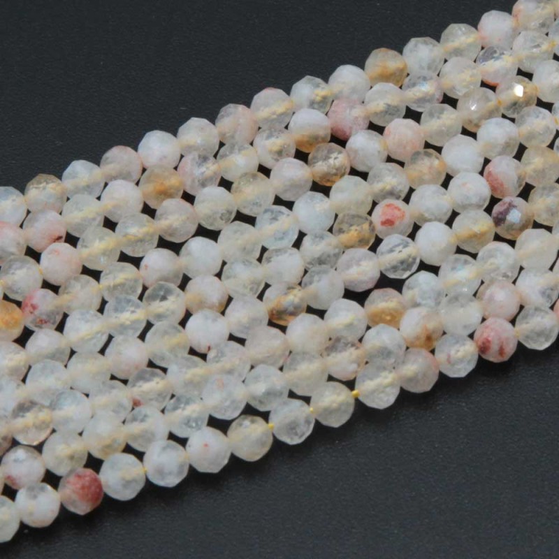 Pietre dure quarzo citrino ronde schiacciate 3.5 mm filo 40 cm (cit-001) - pietreeminuterie.com