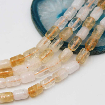 Pietre dure barilotto quarzo citrino grado a++ 9x6 liscio conf.10 pz