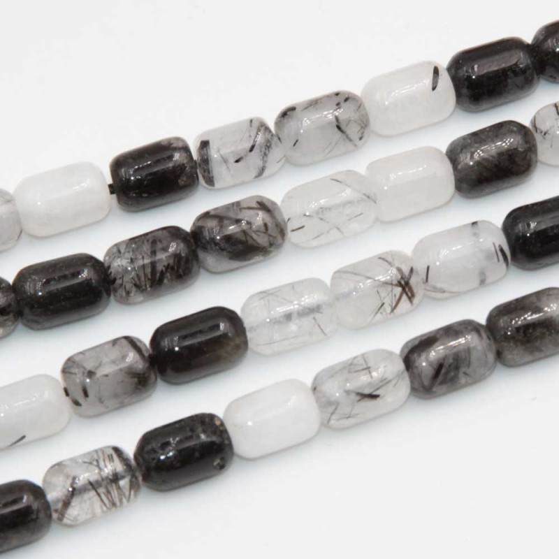 Quarzo rutilato barilotto grado A++ 9x6 liscio conf.10 pz (rut-02899) - pietreeminuterie.com