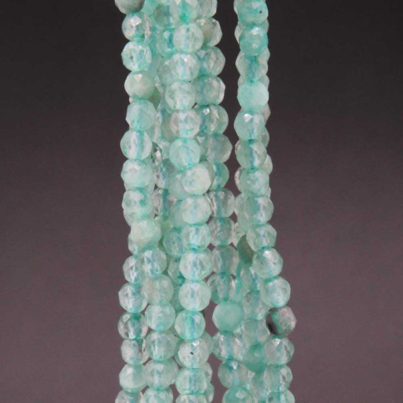 Pietre Dure diamond cut agata azzurra 3 mm filo 40 cm (dia-3s11) - pietreeminuterie.com