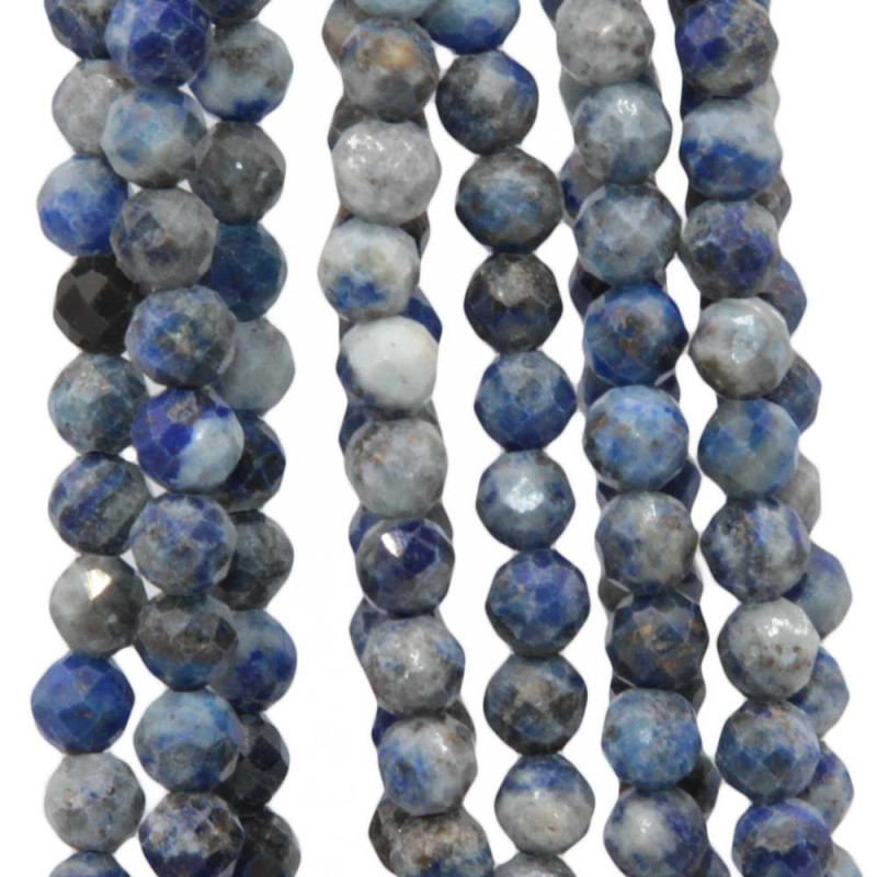 Pietre Dure diamond cut sodalite 3.5 mm filo 40 cm (sod-gr26) - pietreeminuterie.com