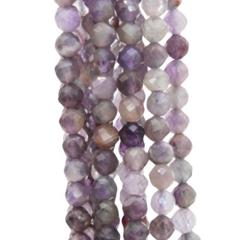Pietre Dure diamond cut ametista 3 mm filo 40 cm Pietre Dure diamond cut ametista 3 mm filo 40 cm