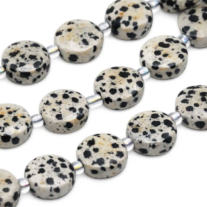 Gettone diaspro dalmata sfac. 10 mm conf. 4 pz (dalm-ge77) - pietreeminuterie.com