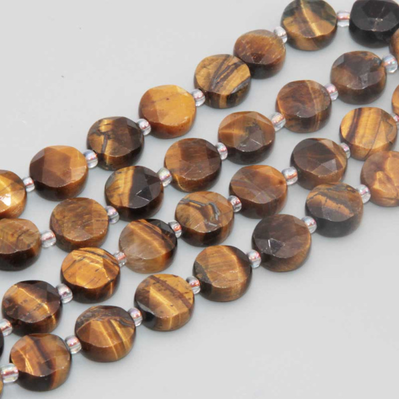 Gettone occhio di tigre sfac. 10 mm conf. 4 pz 