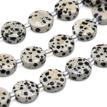 Gettone diaspro dalmata sfac. 10 mm conf. 4 pz