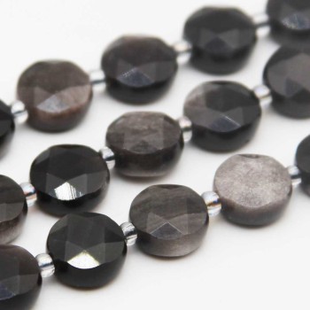 Gettone tormalina nera sfac. 10 mm conf. 4 pz Gettone tormalina nera sfac. 10 mm conf. 4 pz