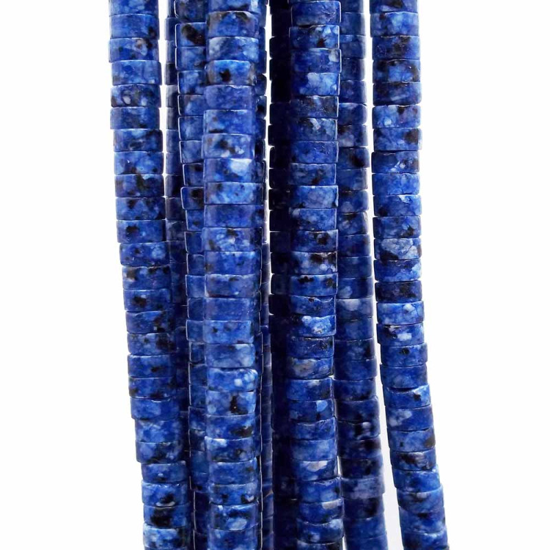 Pietre dure Heishi lapislazzuli 4x2.5 mm filo da 40 cm (ame55-99) - pietreeminuterie.com