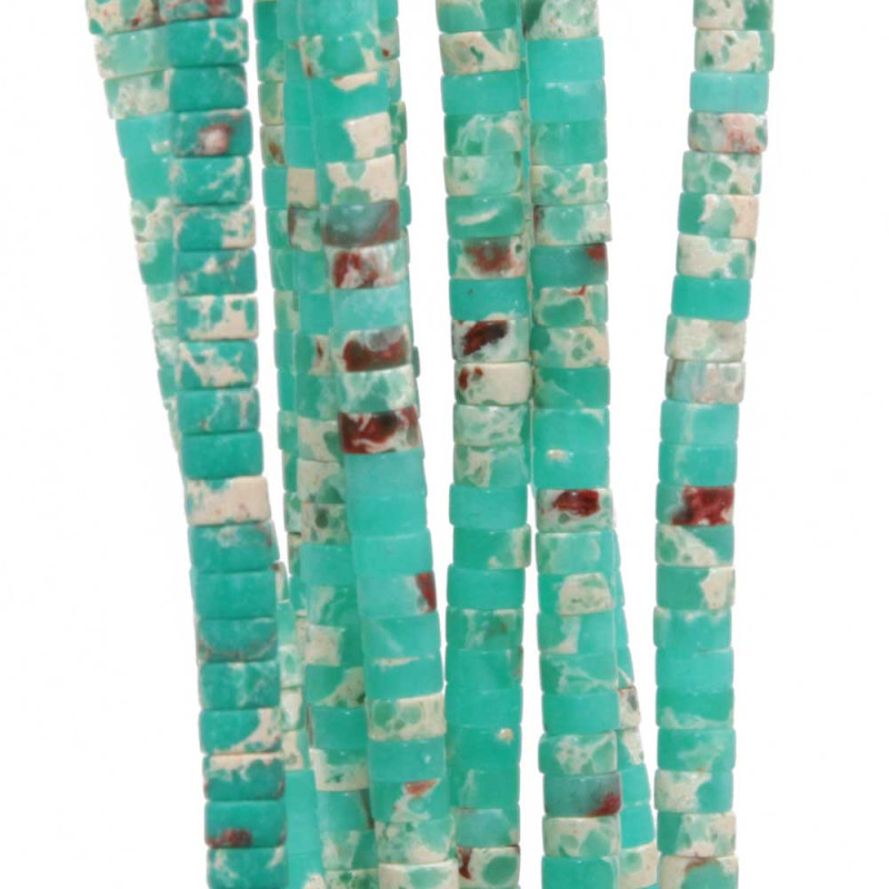 Pietre dure Heishi pasta rodocrosite 4x2.5 mm filo da 40 cm (rod-43p2) - pietreeminuterie.com