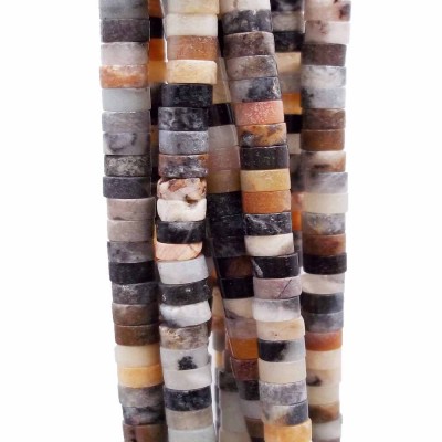 Pietre dure heishi rondelle amazzonite colorata 4x2.5 mm filo da 40 cm