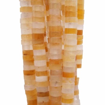 Pietre dure heishi rondelle quarzo arancio 4x2.5 mm filo da 40 cm