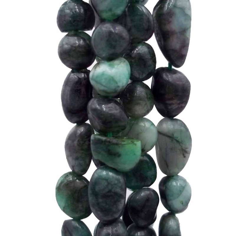 Pepite agata verde muschiata 6/10 mm filo 35 cm (agtmu21) - pietreeminuterie.com