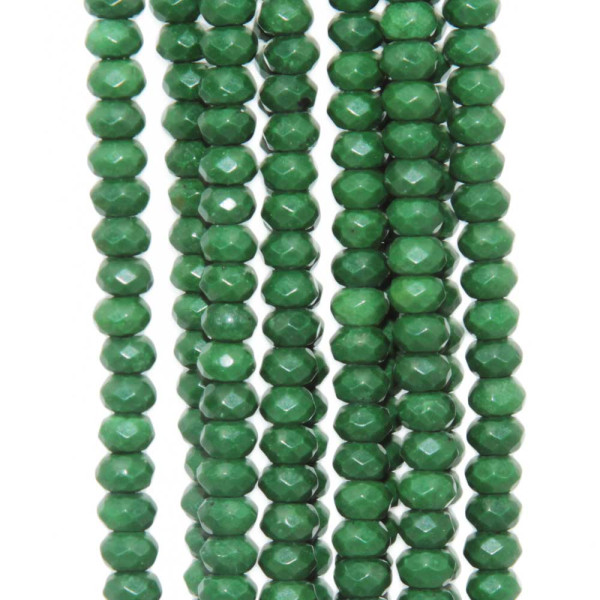 Rondelle sfacc. agata verde scuro pastello 4x3 mm filo 40 cm