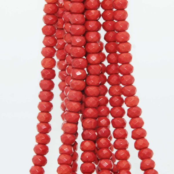 Rondelle sfacc. agata rossa pastello 4x3 mm filo 40 cm