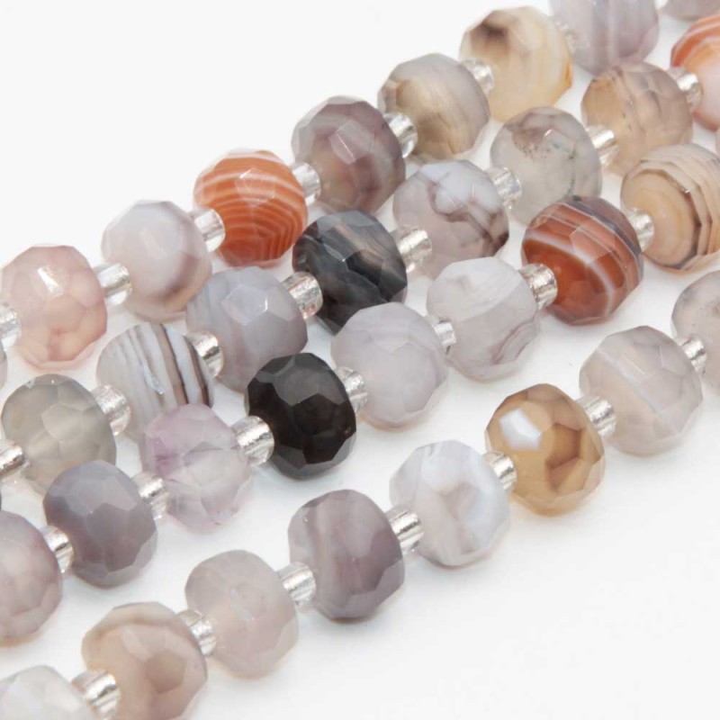 Rondelle pietre dure agata botswana 7.5x6 mm sfacc. conf. 6 pz (ron-0p01) - pietreeminuterie.com