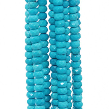 Pietre dure rondelle agata azzurra sfacc. 4.4x2.5 mm filo 40 cm