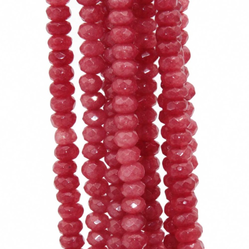 Pietre dure rondelle agata rossa 4x3 mm filo 40 cm (red-0299i) - pietreeminuterie.com