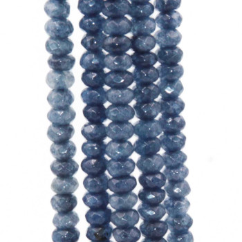 Pietre dure rondelle madrepora blu sfacc. 4x2 mm filo 40 cm