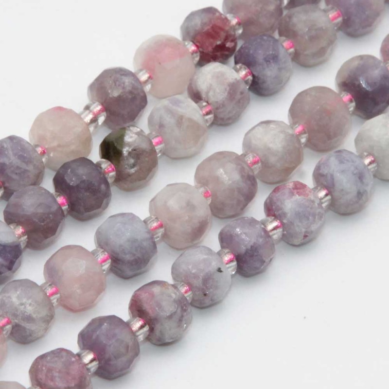 Rondelle pietre dure tormalina rosa 7.5x6 mm sfacc. conf. 6 pz (ron-0p10) - pietreeminuterie.com