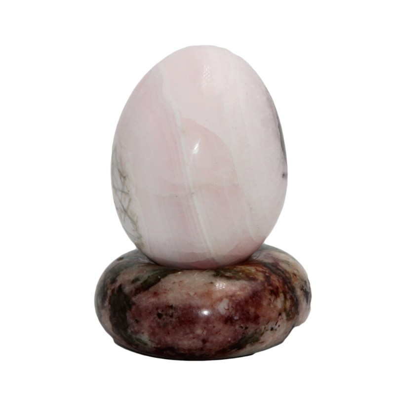 Uova pietra dura agata rosa 57 mm 156 grammi (ara-90) - pietreeminuterie.com