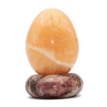 Uova pietra dura calcite 62 mm 221 grammi