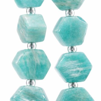 Amazzonite esagonale 8 mm liscia conf. 6 pz