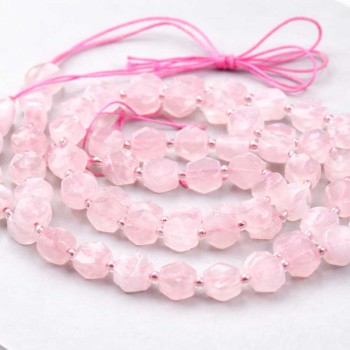 Quarzo rosa esagonale 8 mm liscia conf. 6 pz Quarzo rosa esagonale 8 mm liscia conf. 6 pz