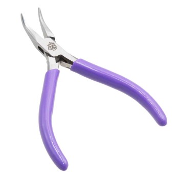 Pinza punta piatta curva professionale rivestita plastica 1 pz