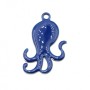 Charms polpo smaltato blu 28x18 mm conf. 1 pz