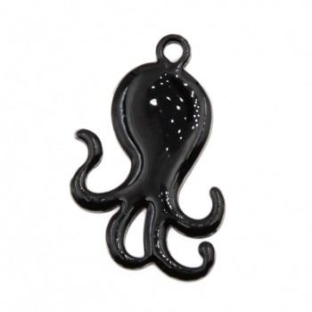 Charms polpo smaltato nero 28x18 mm conf. 1 pz